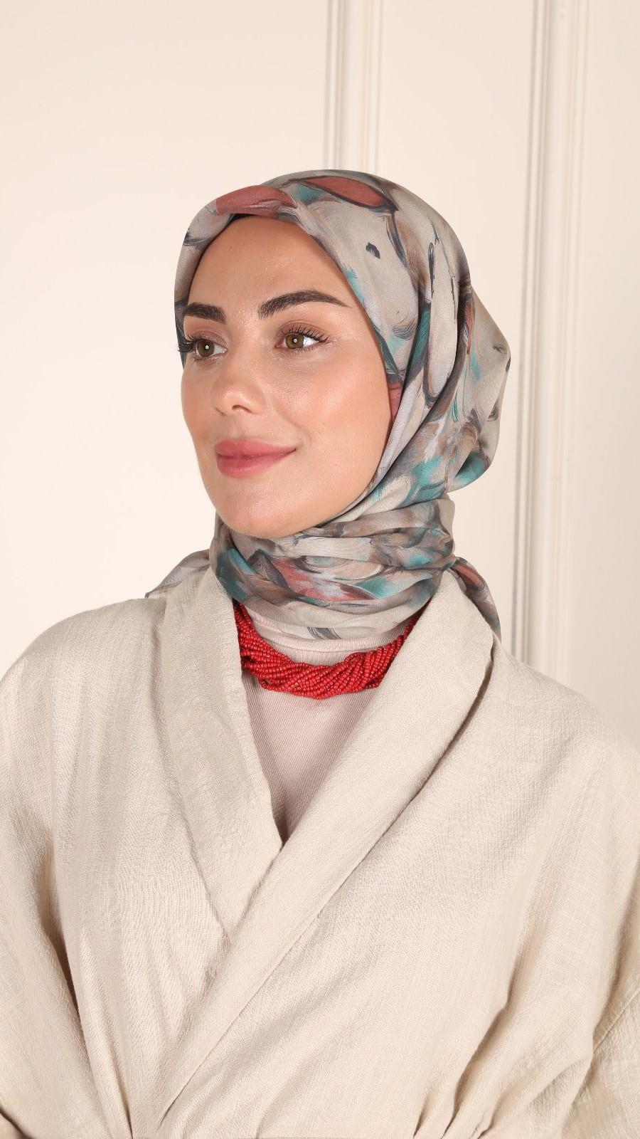 Locella Modal İpek Eşarp Vizon-7