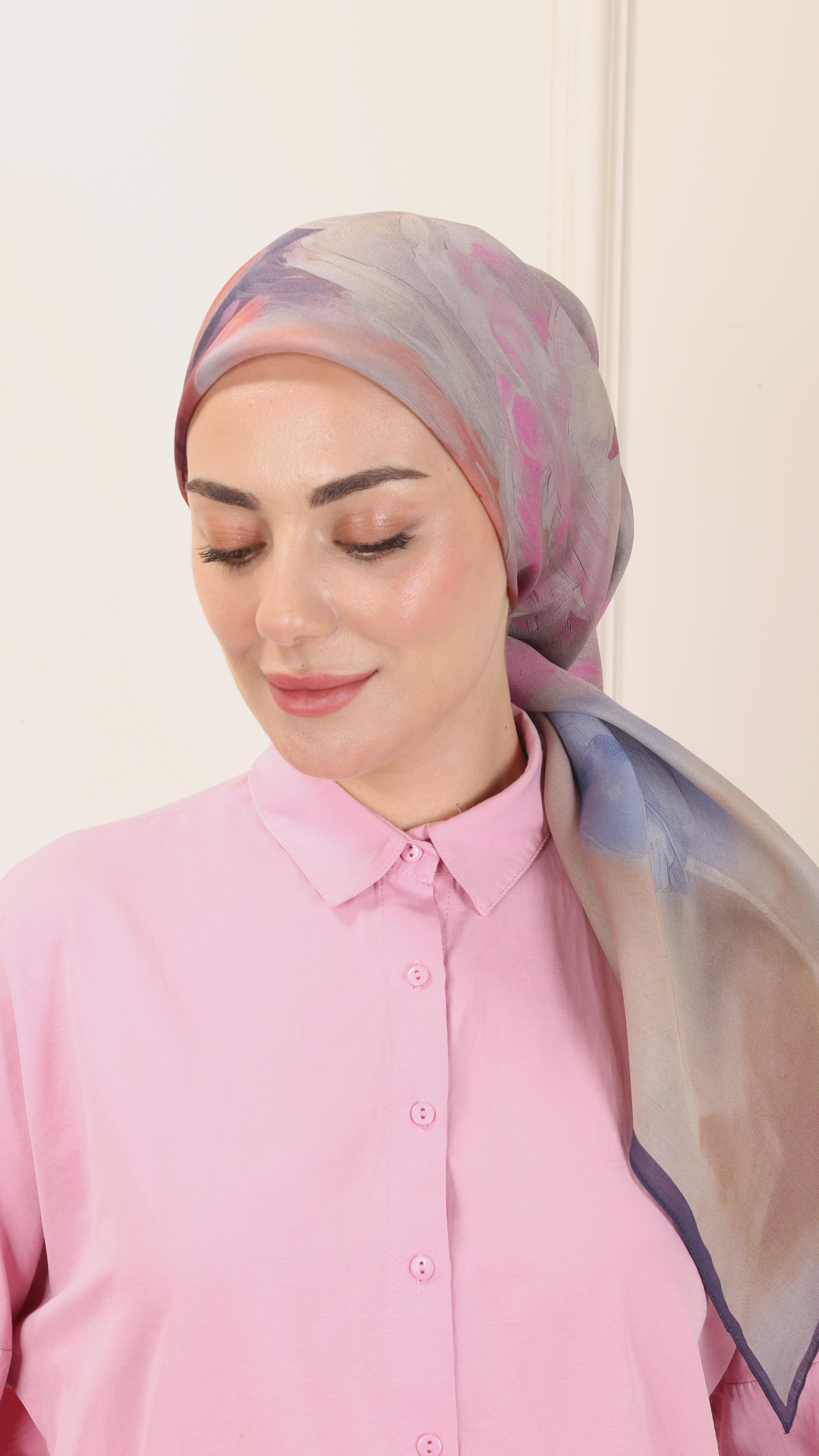 Locella Modal İpek Eşarp Lacivert-10