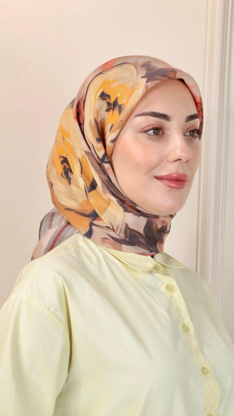 Locella Modal İpek Eşarp Koyu Vizon-11