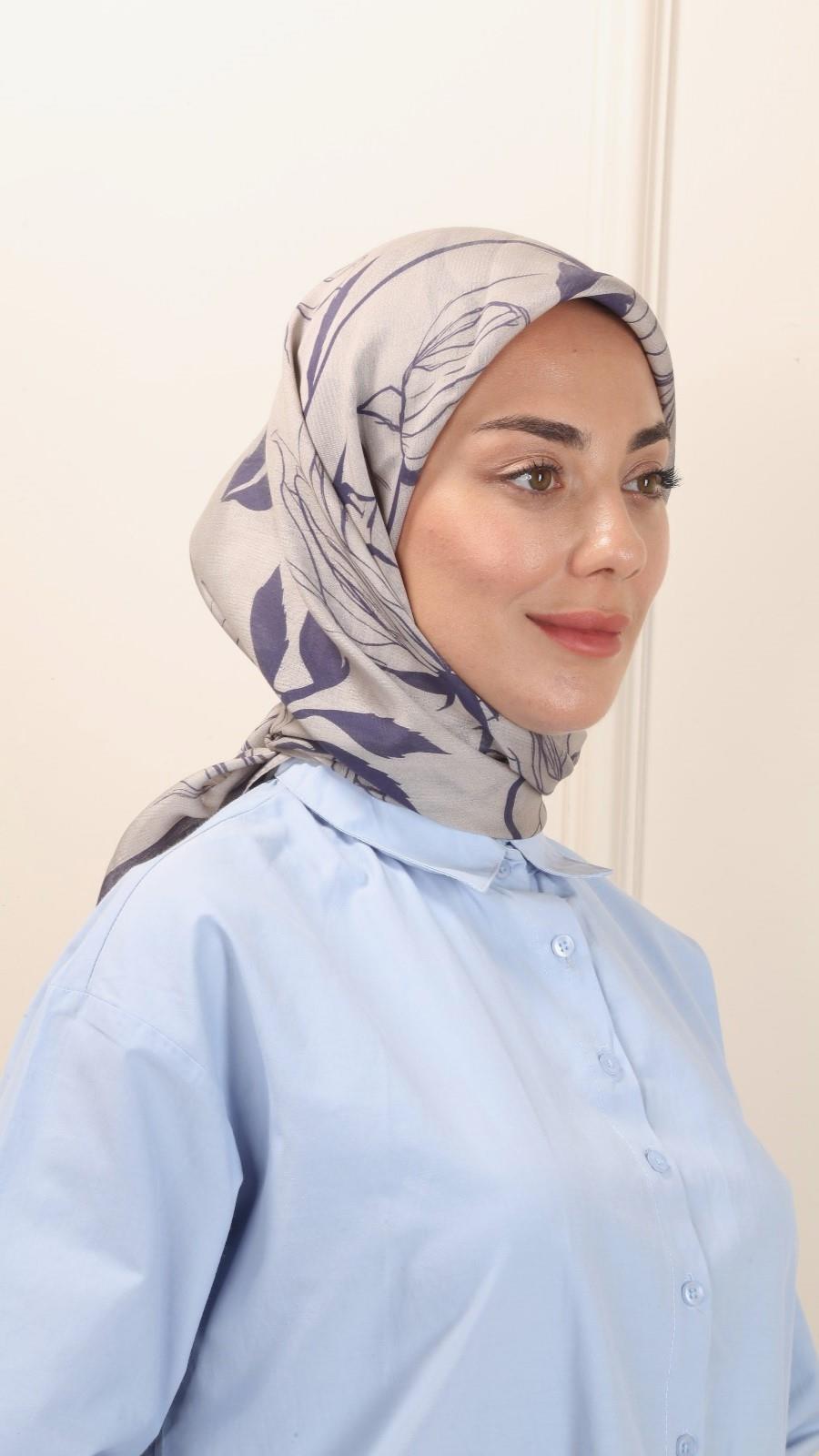 Locella Modal İpek Eşarp Lacivert-8