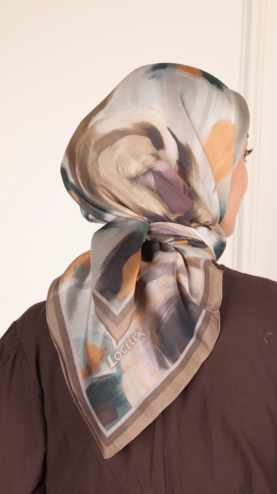 Locella Modal İpek Eşarp Kahve-5