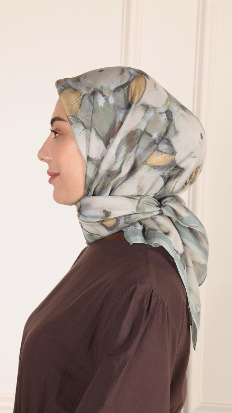 Locella Modal İpek Eşarp Yeşil-3