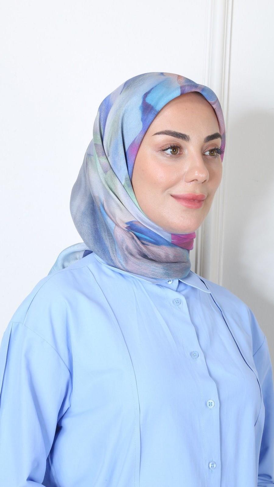 Locella Modal İpek Eşarp Lacivert-1