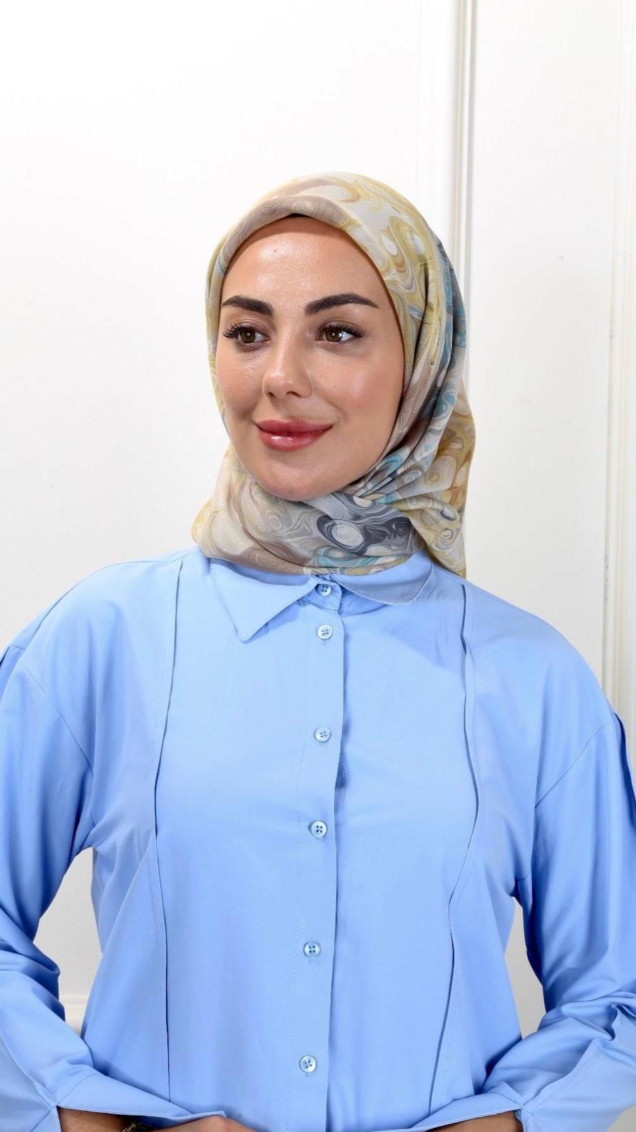 Locella Modal İpek Eşarp Vizon Sarı-1