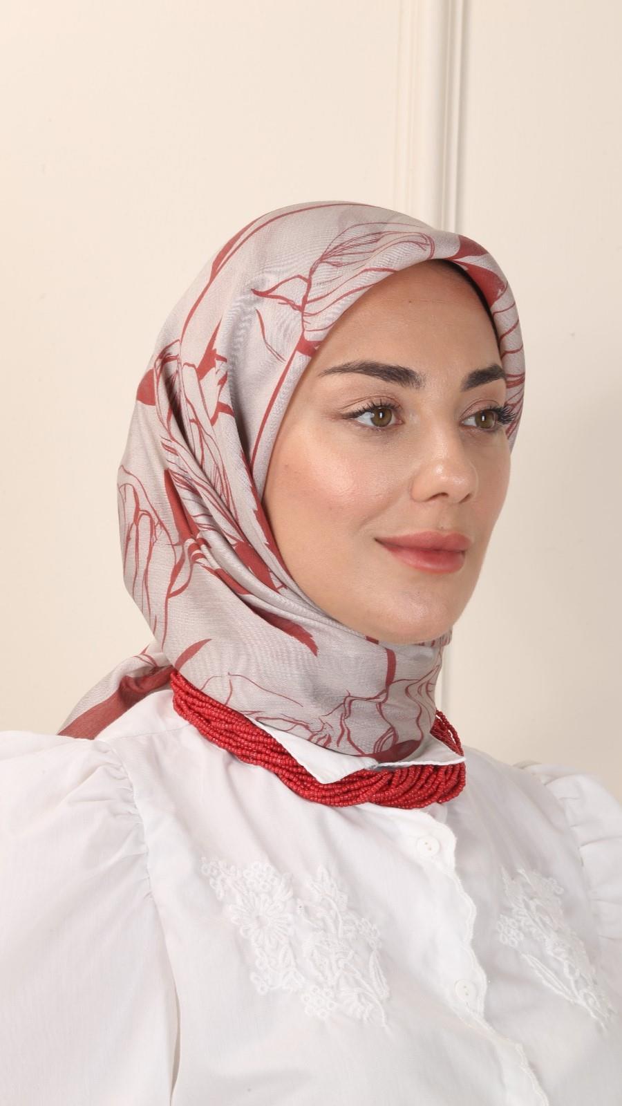 Locella Modal İpek Eşarp Vişne-1