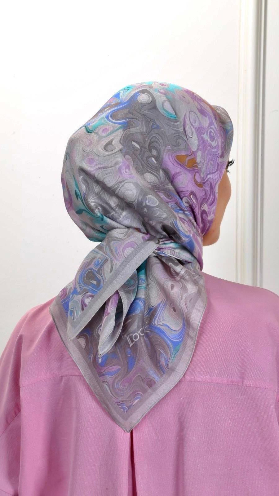 Locella Modal İpek Eşarp Füme-5