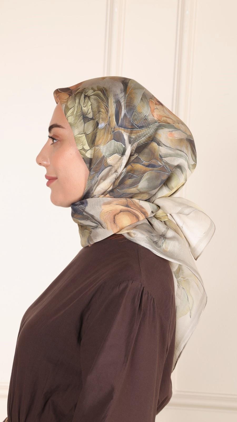 Locella Modal İpek Eşarp Yağ Yeşili-4