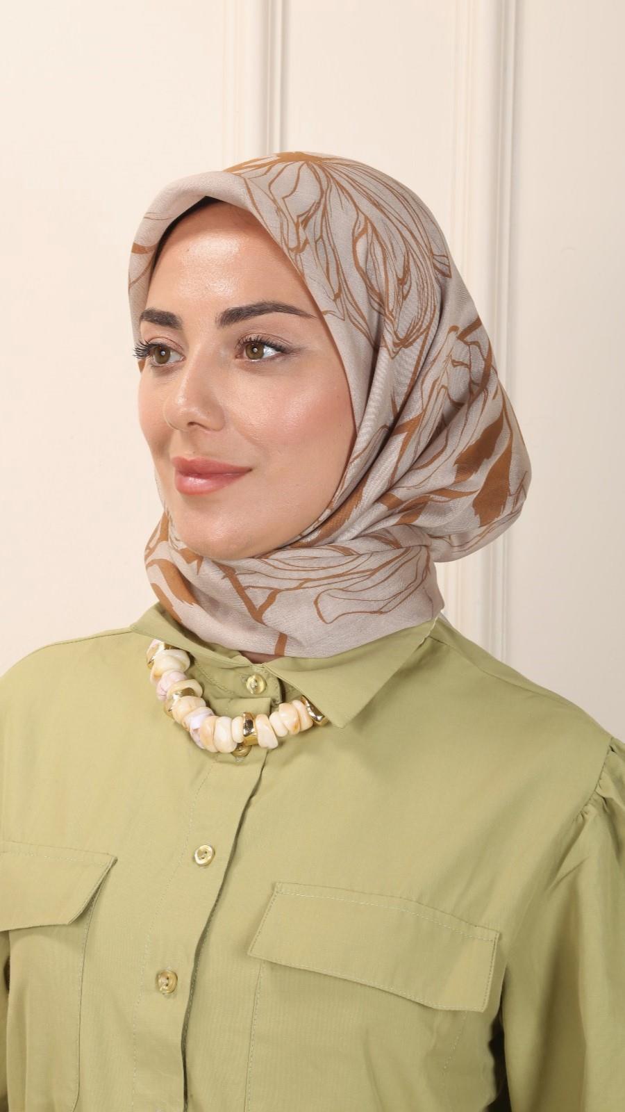 Locella Modal İpek Eşarp Taba-7