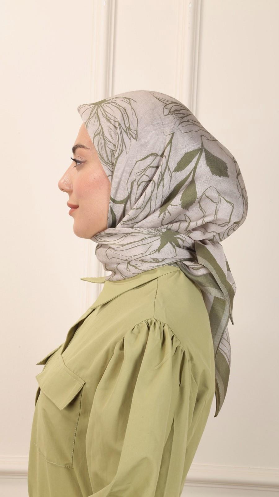 Locella Modal İpek Eşarp Yeşil-5