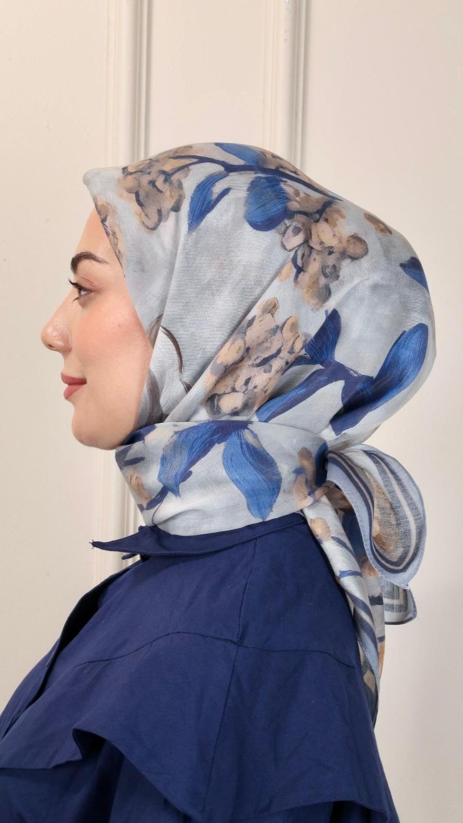 Locella Modal İpek Eşarp Lacivert-6