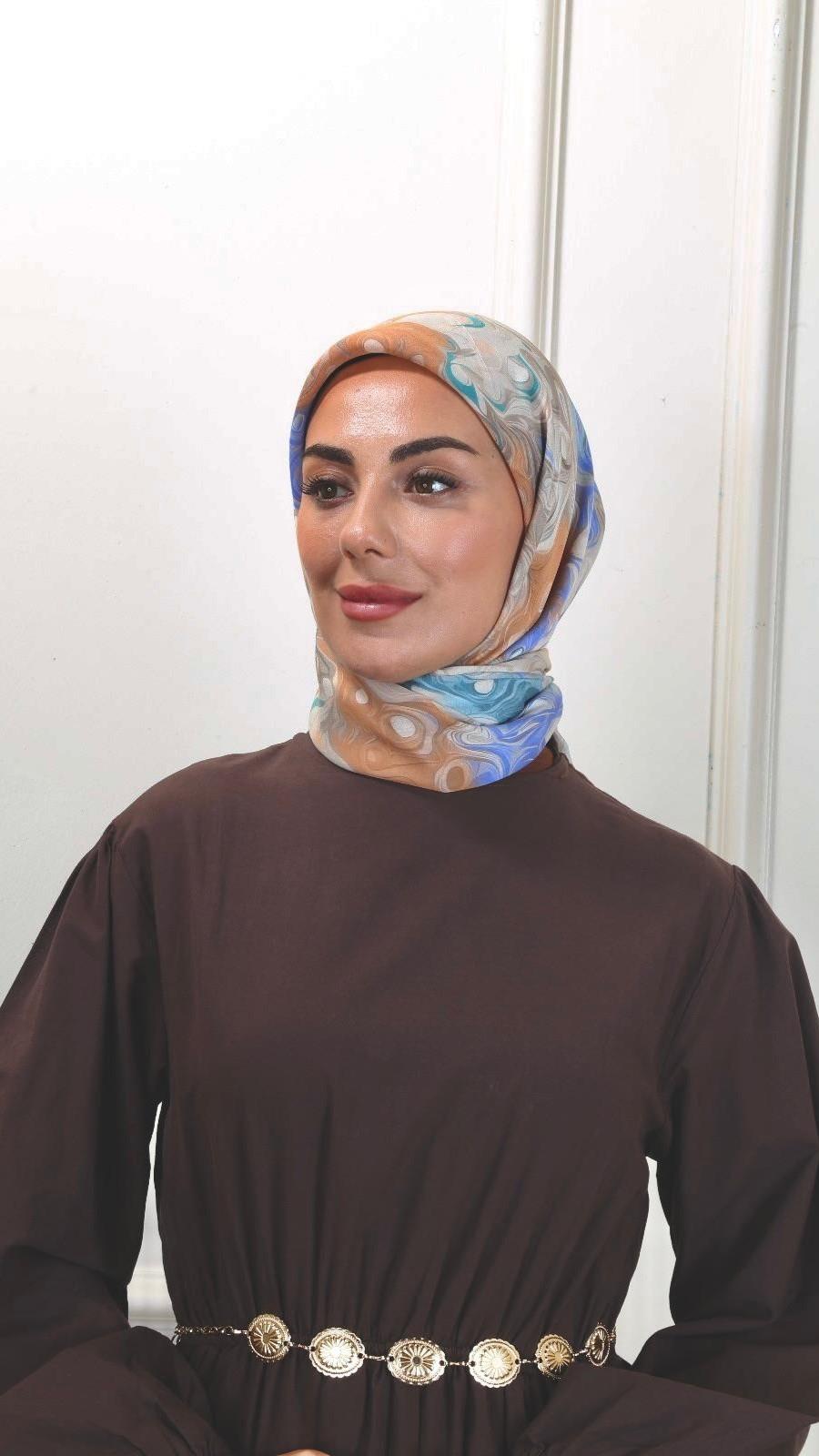 Locella Modal İpek Eşarp Turuncu-9