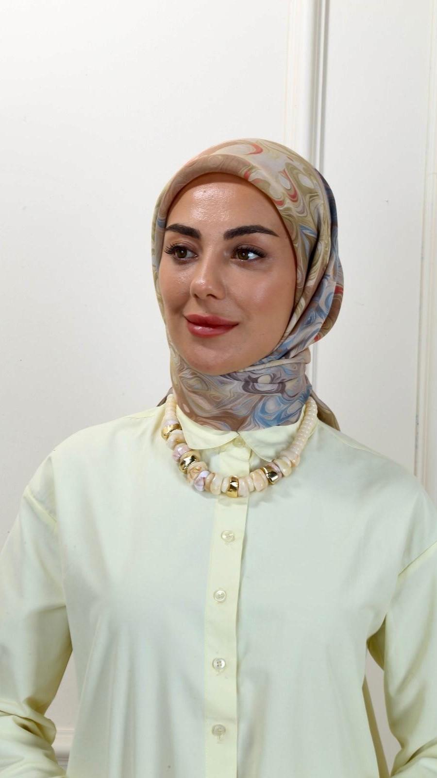 Locella Modal İpek Eşarp Vizon-4