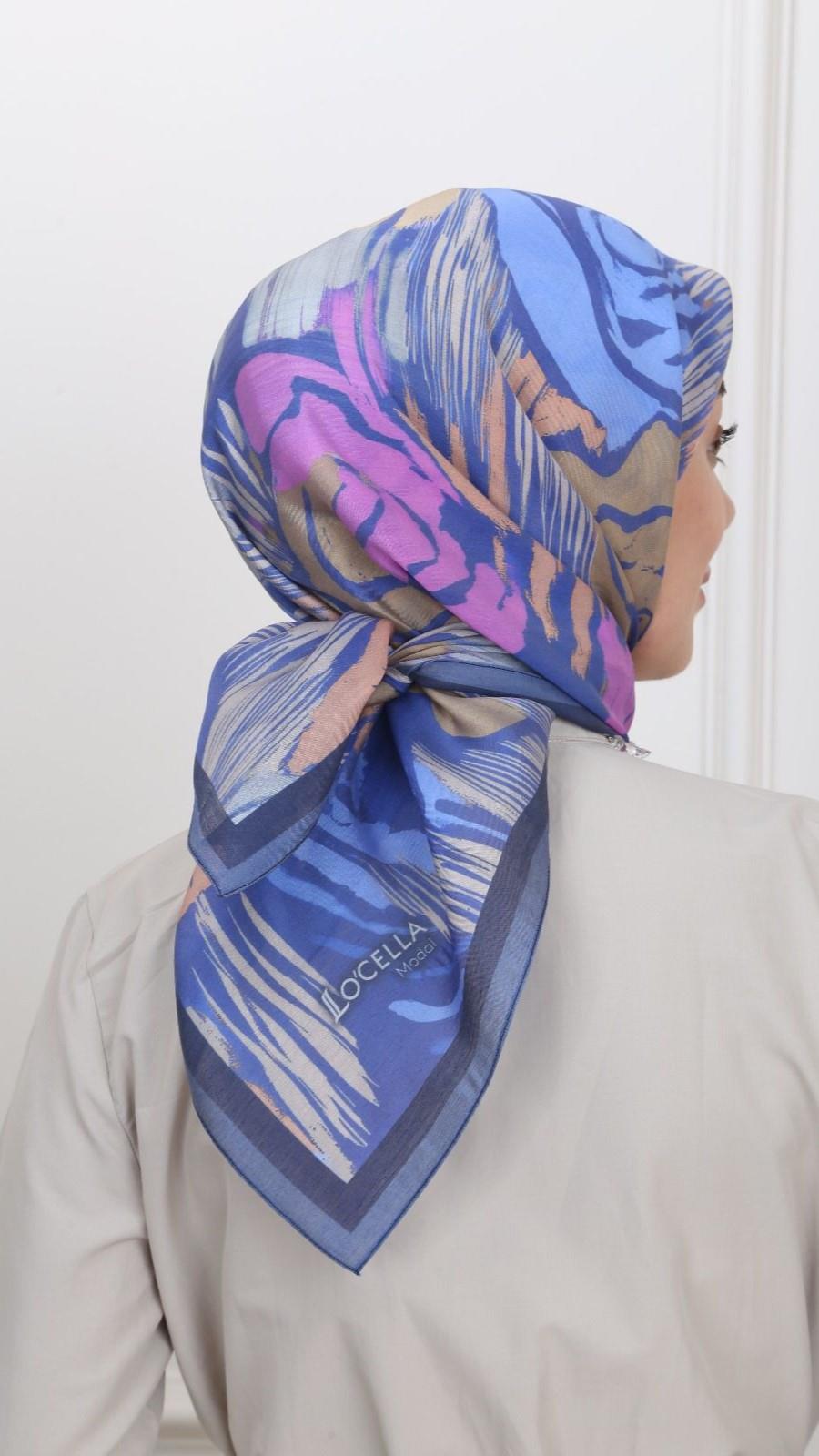 Locella Modal İpek Eşarp Lacivert-6