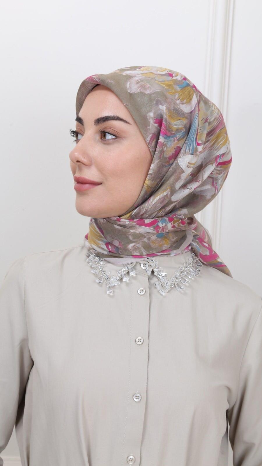 Locella Modal İpek Eşarp Yeşil-2