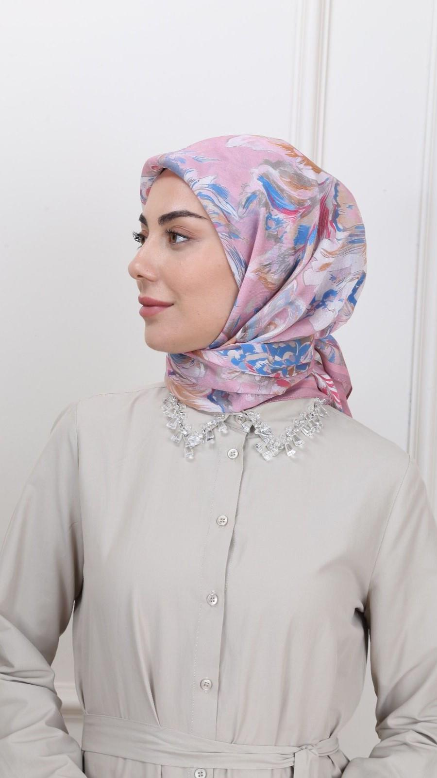 Locella Modal İpek Eşarp Canlı Pembe-9