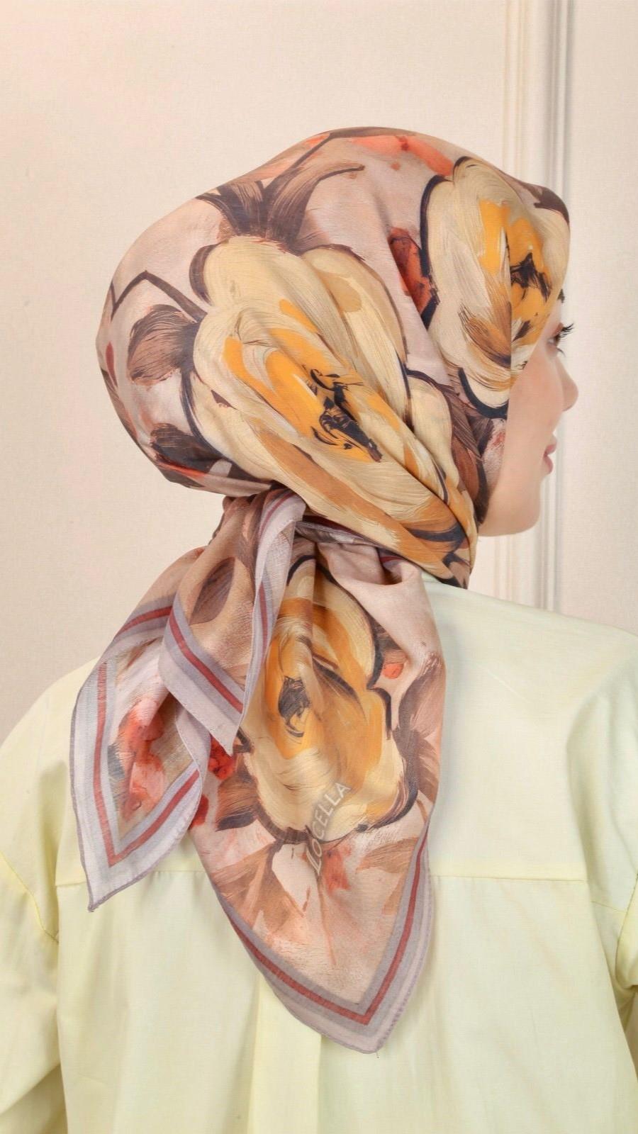 Locella Modal İpek Eşarp Koyu Vizon-11