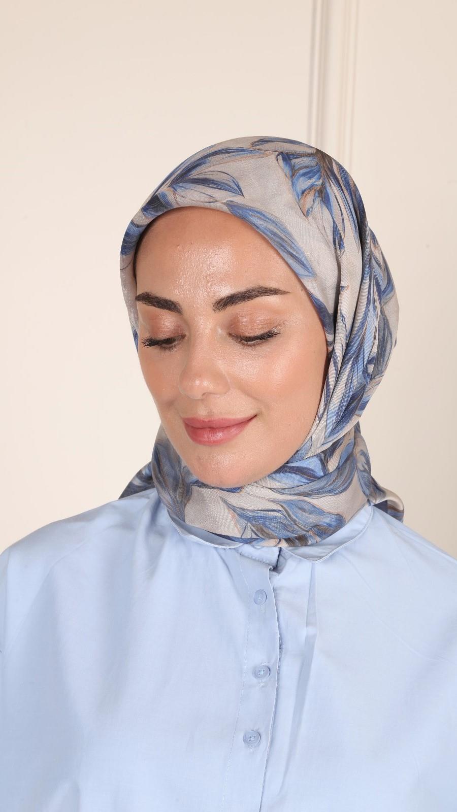 Locella Modal İpek Eşarp Lacivert-9