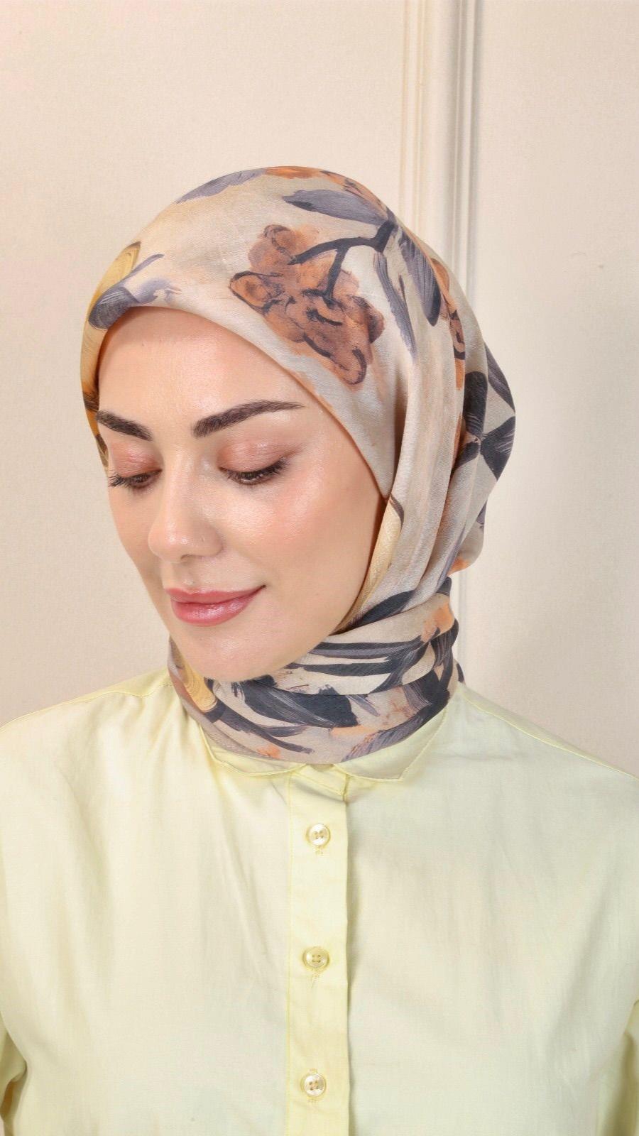 Locella Modal İpek Eşarp Karamel-12