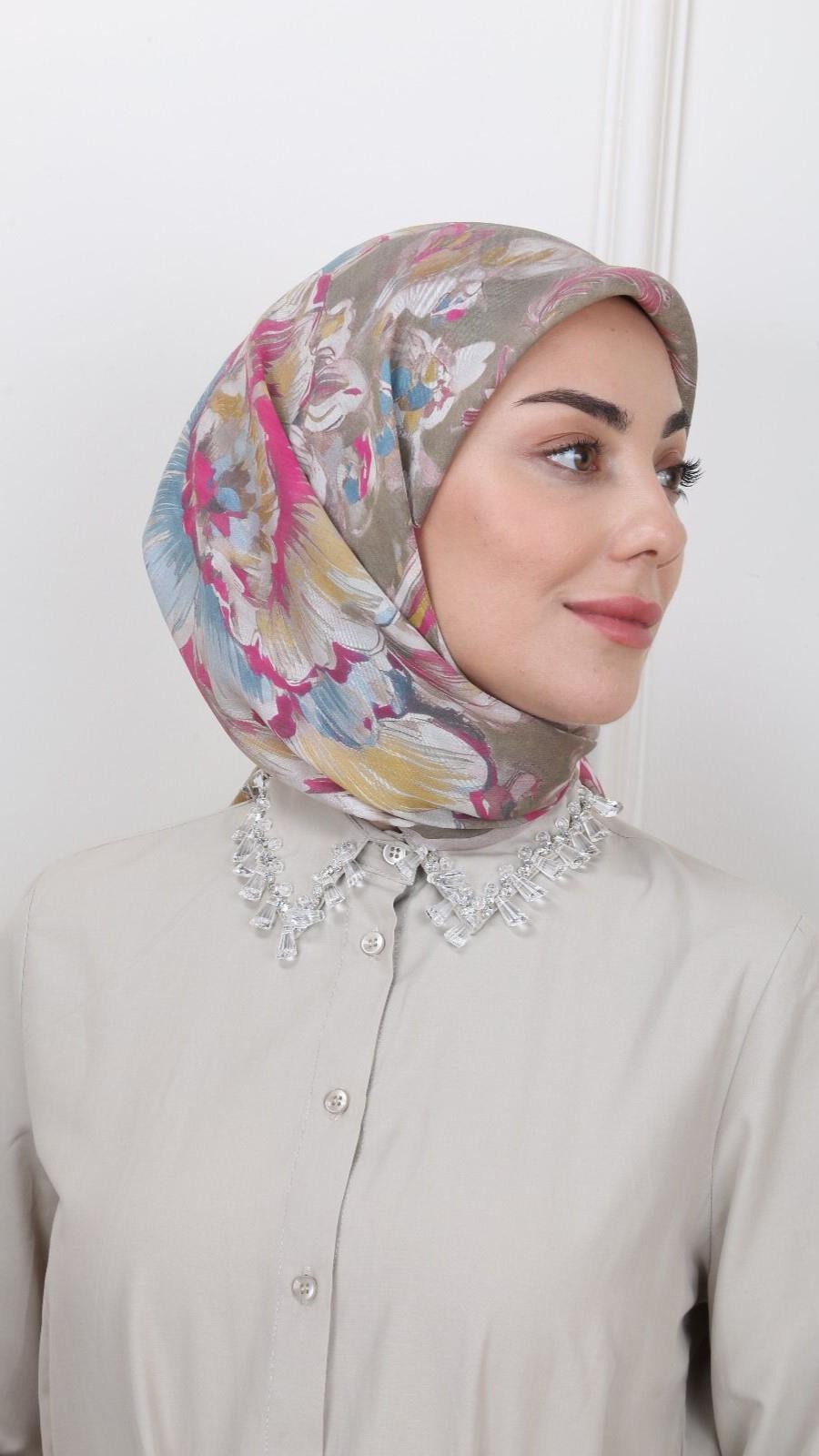 Locella Modal İpek Eşarp Yeşil-2