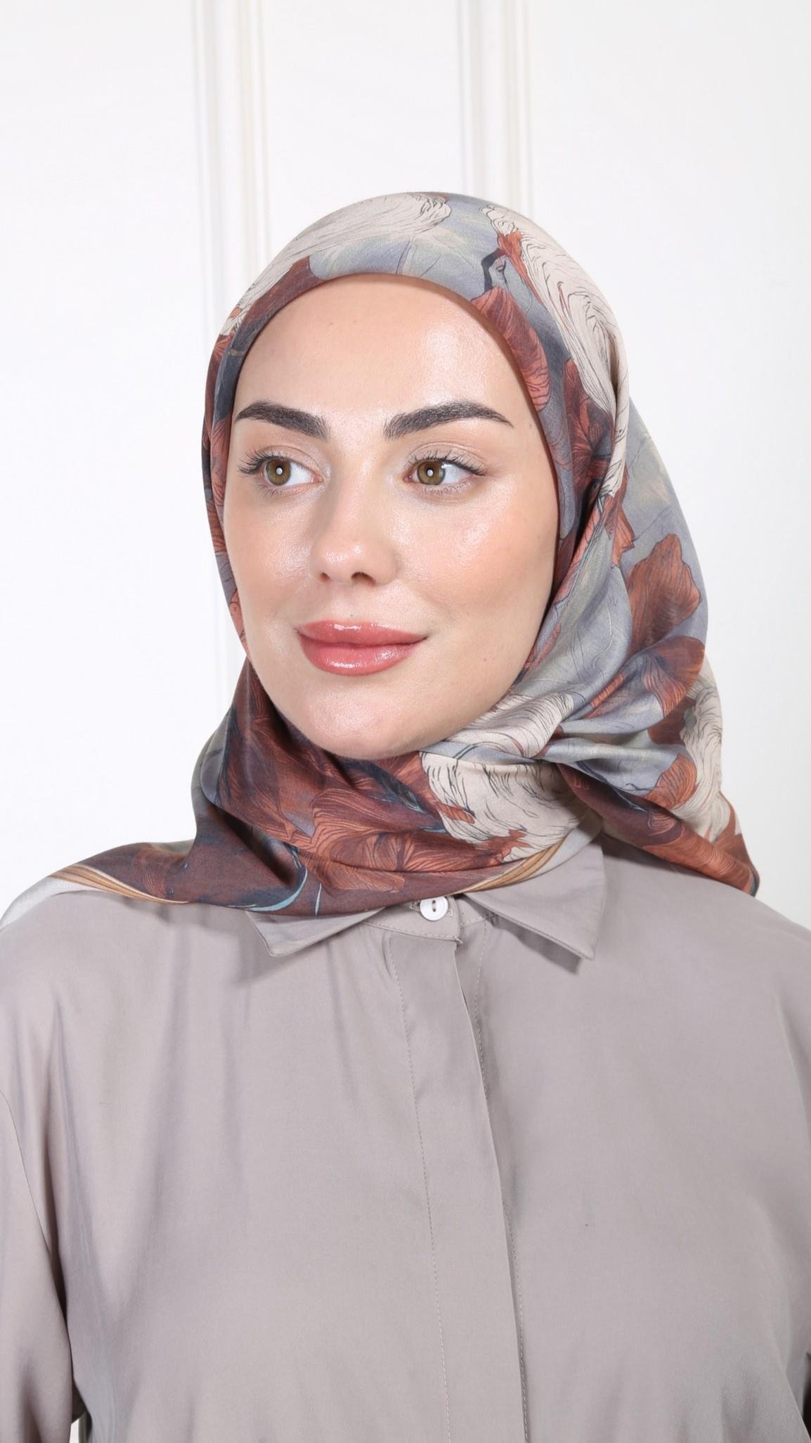 Locella Modal İpek Eşarp Kiremit-7