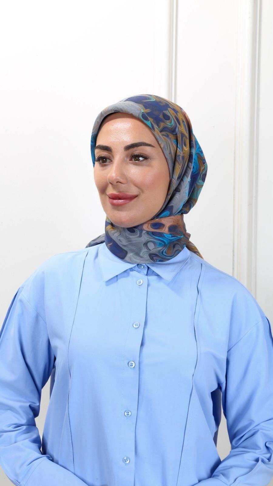 Locella Modal İpek Eşarp Lacivert-2