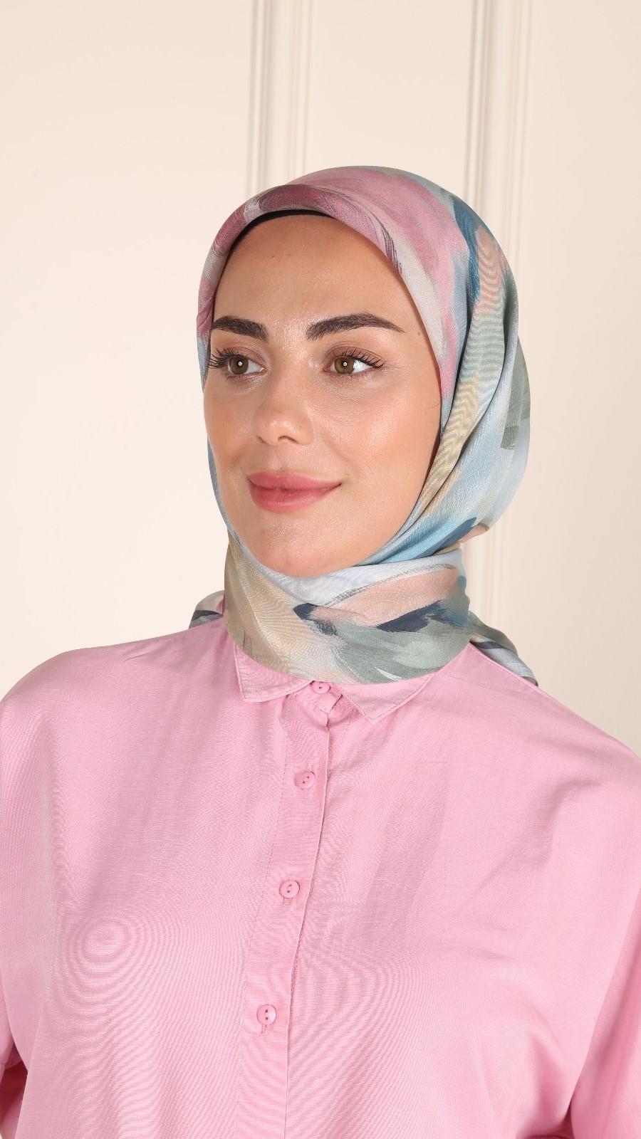 Locella Modal İpek Eşarp Açık Mavi-9