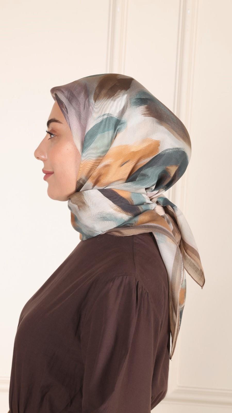 Locella Modal İpek Eşarp Kahve-5