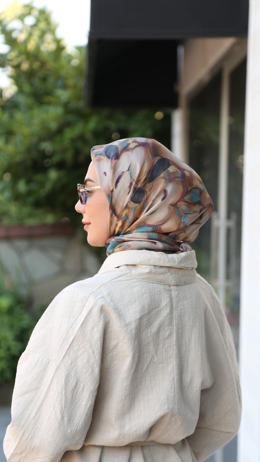 Locella Modal İpek Eşarp Karamel-6