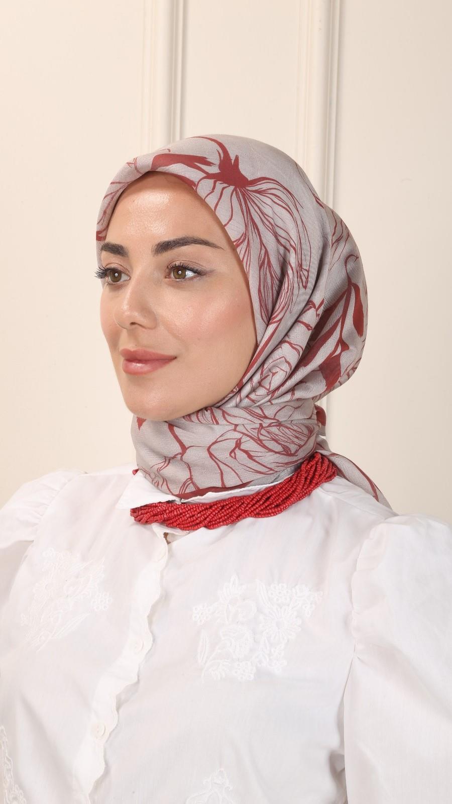 Locella Modal İpek Eşarp Vişne-1