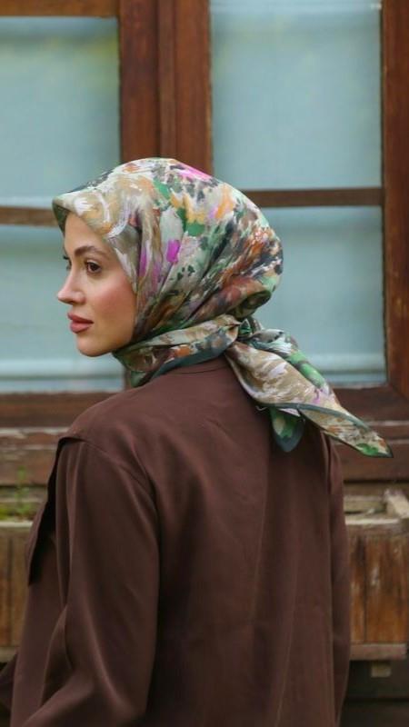 Locella Modal İpek Eşarp Yeşil-10