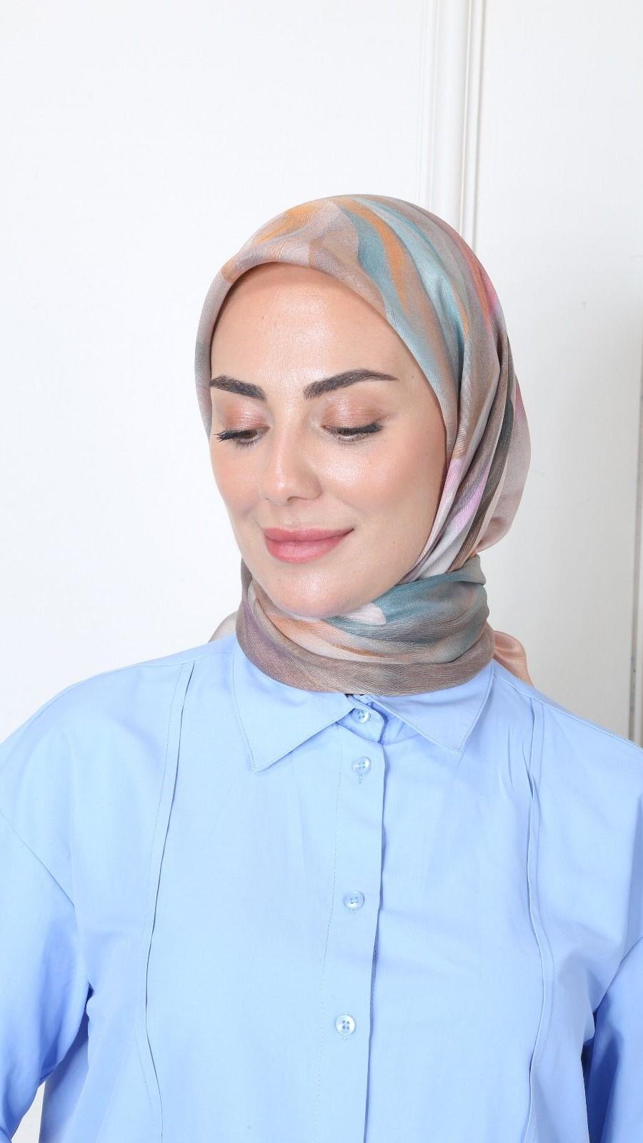 Locella Modal İpek Eşarp Vizon-9