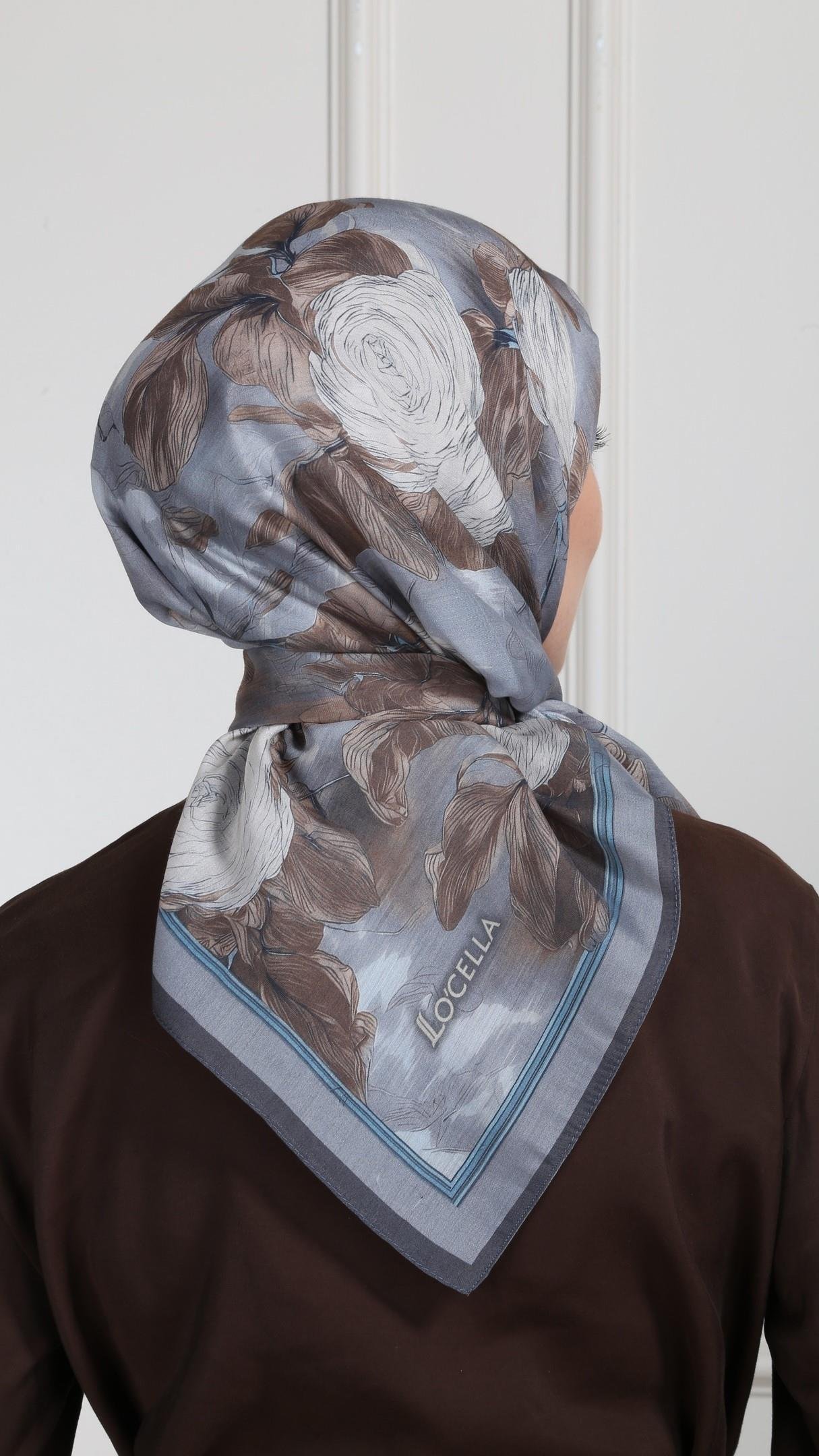 Locella Modal İpek Eşarp Gri-3