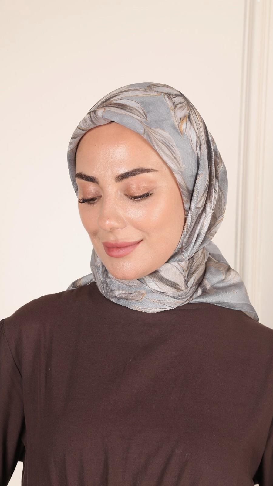 Locella Modal İpek Eşarp Gri-3