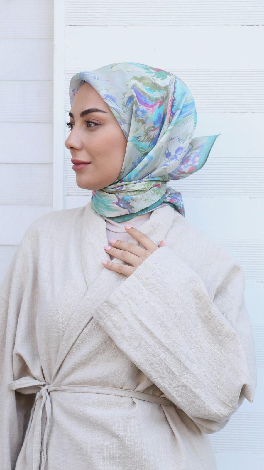 Locella Modal İpek Eşarp Cam Göbeği-5