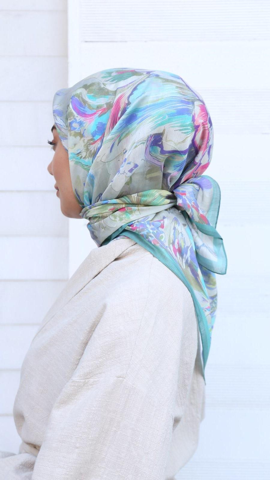 Locella Modal İpek Eşarp Cam Göbeği-5