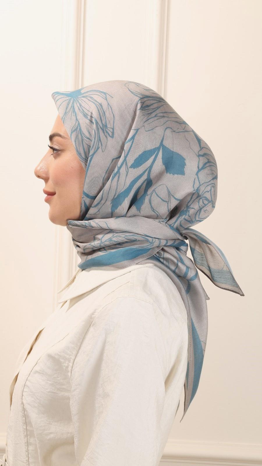 Locella Modal İpek Eşarp Turkuaz-9