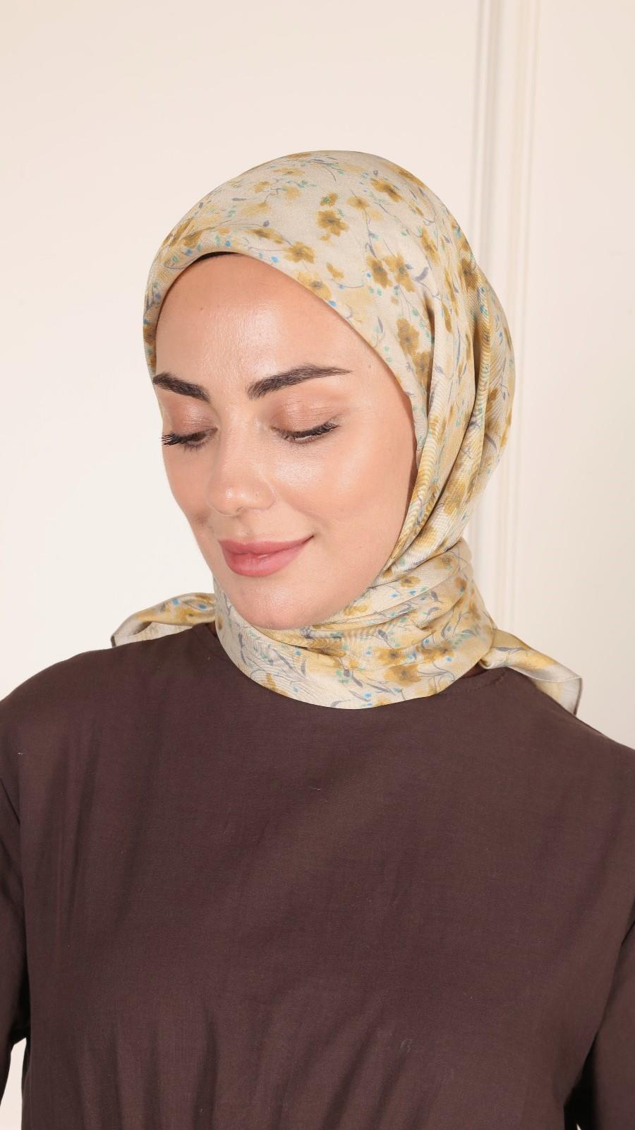 Locella Modal İpek Eşarp Sarı-2