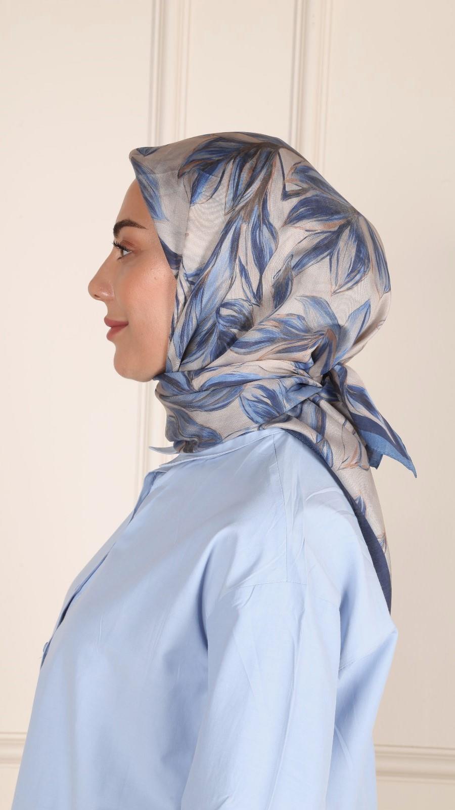 Locella Modal İpek Eşarp Lacivert-9