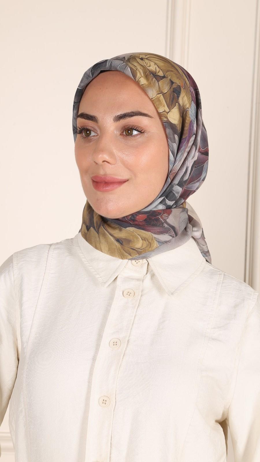 Locella Modal İpek Eşarp Koyu Gri-6