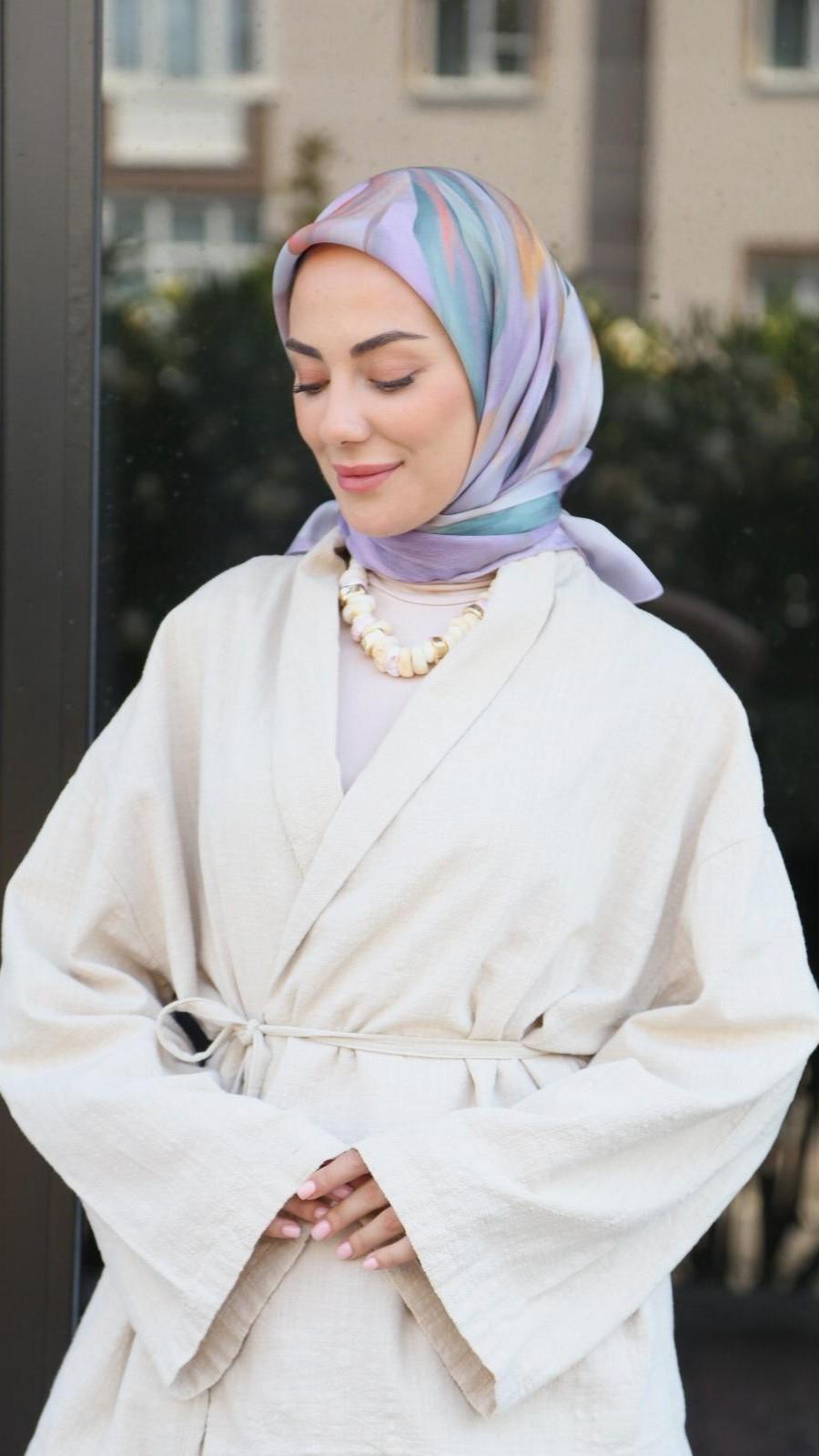 Locella Modal İpek Eşarp Lila-6