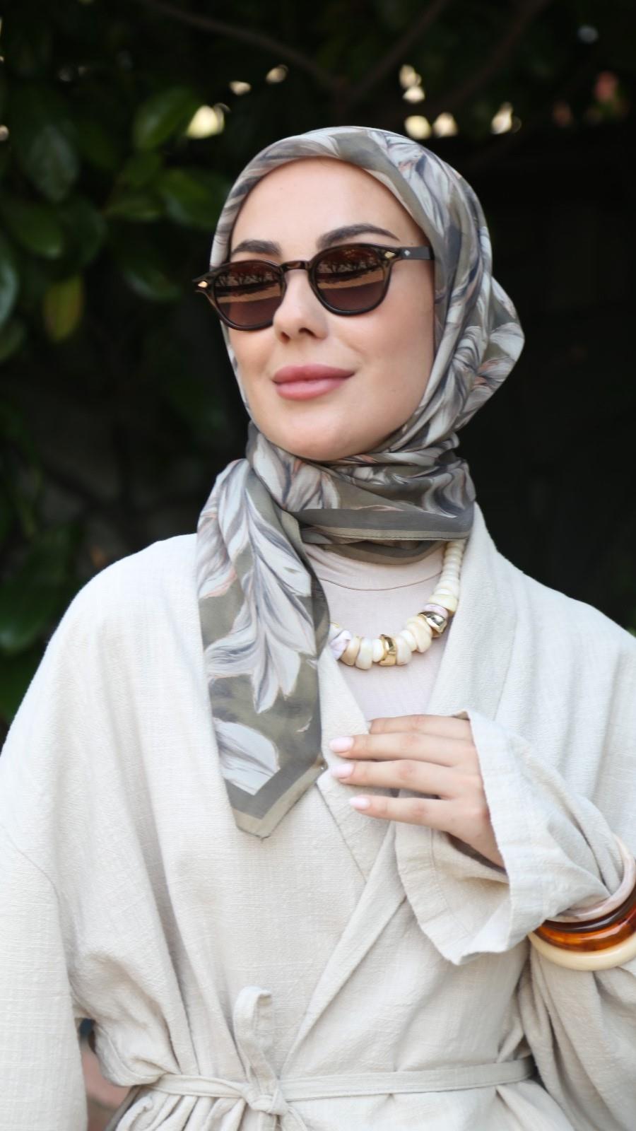 Locella Modal İpek Eşarp Yeşil-1