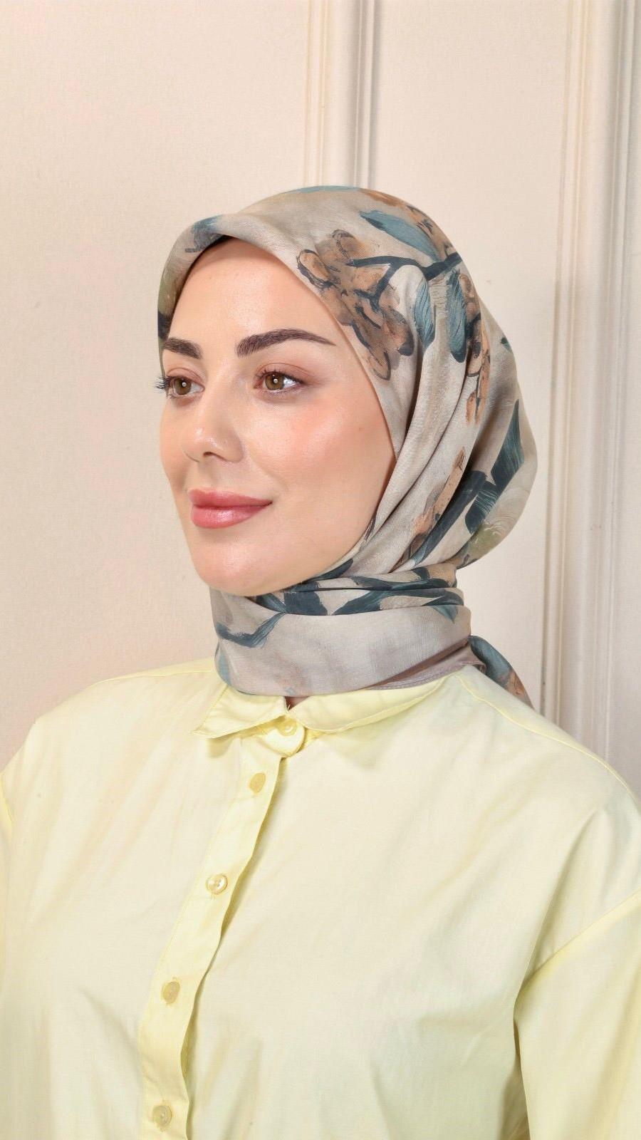 Locella Modal İpek Eşarp Vizon-3