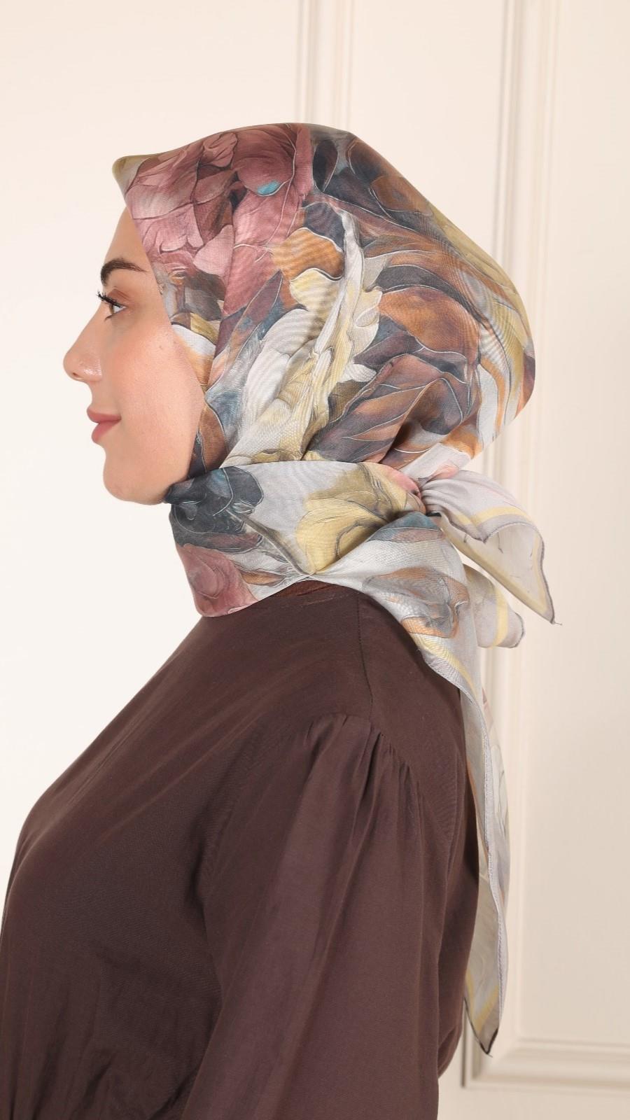 Locella Modal İpek Eşarp Pembe Gri-2