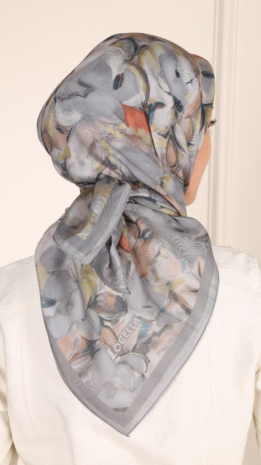 Locella Modal İpek Eşarp Gri-5
