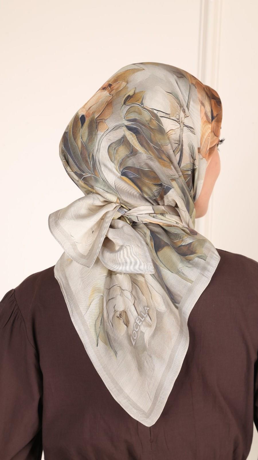 Locella Modal İpek Eşarp Yağ Yeşili-4