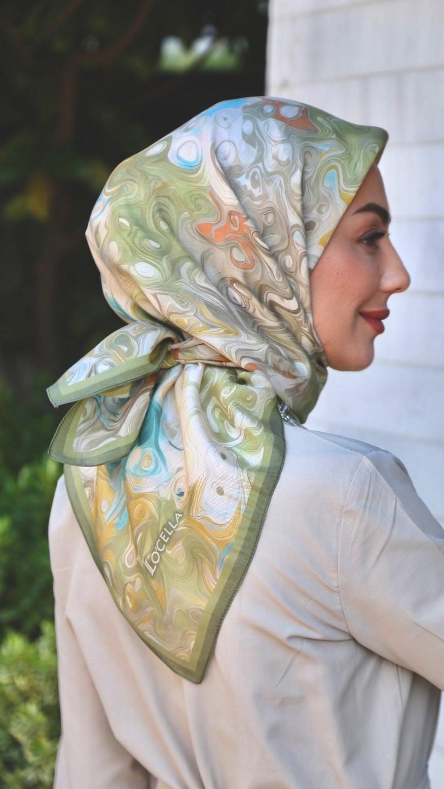 Locella Modal İpek Eşarp Yeşil-7