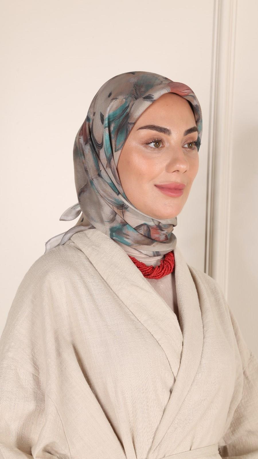 Locella Modal İpek Eşarp Vizon-7