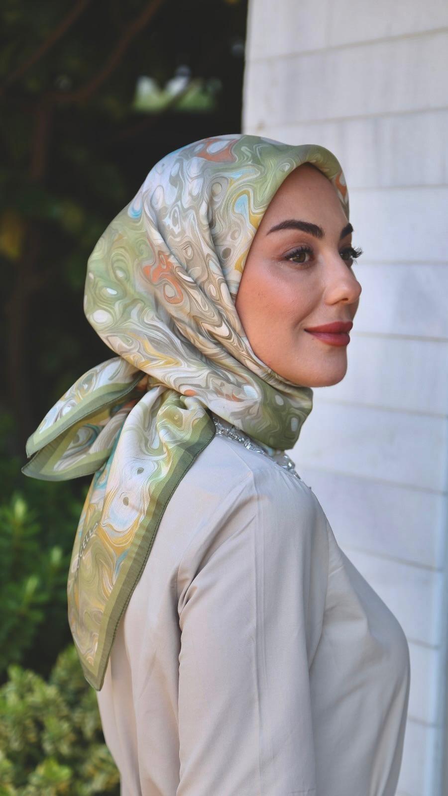 Locella Modal İpek Eşarp Yeşil-7