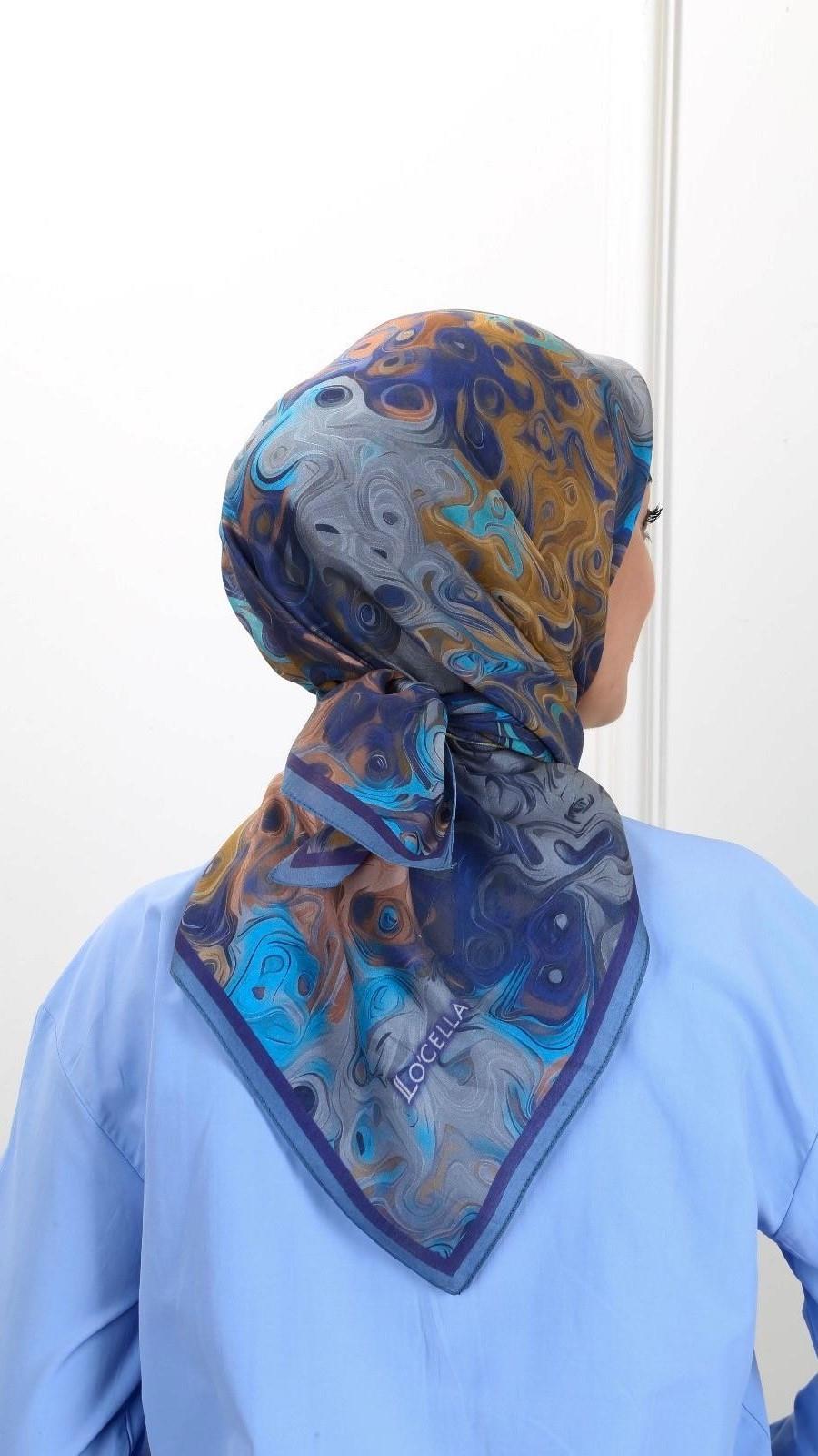 Locella Modal İpek Eşarp Lacivert-2