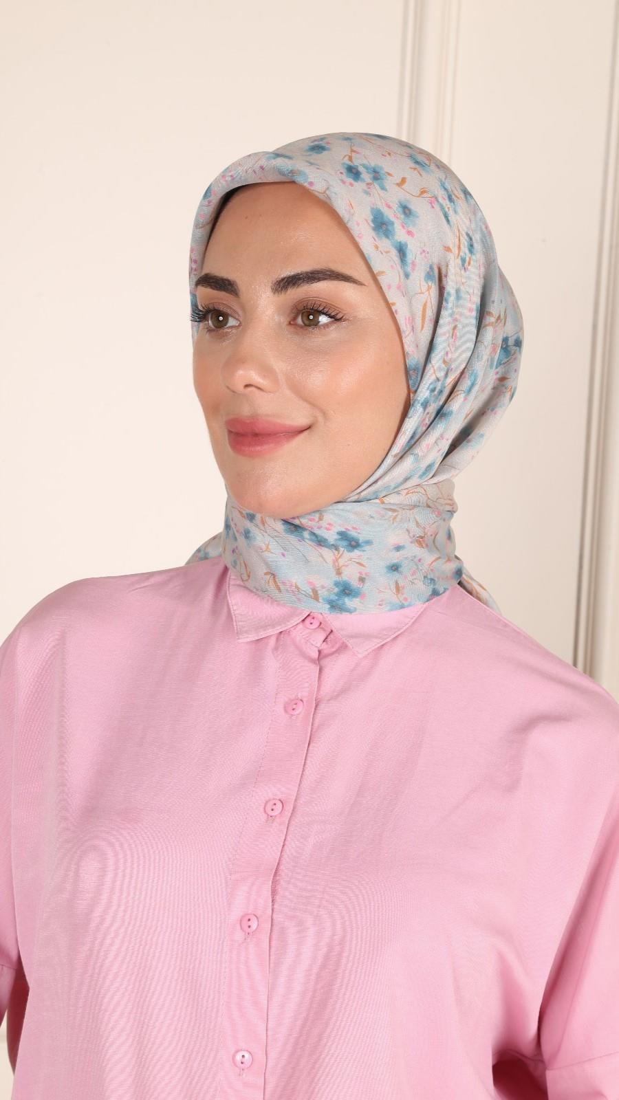 Locella Modal İpek Eşarp Deniz Mavi-8